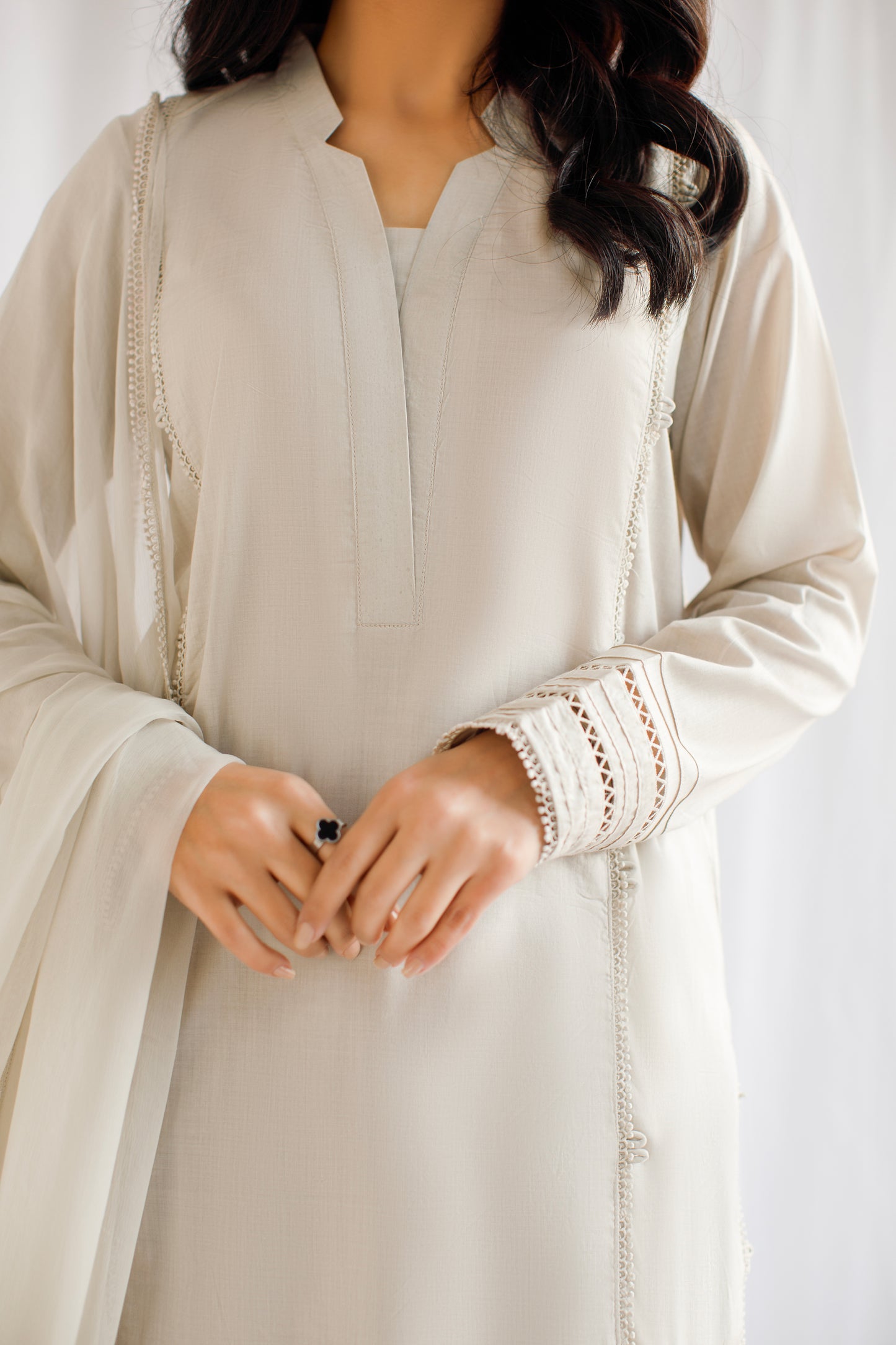 Ethereal Elegance | 3-Piece Solid Lawn Suit