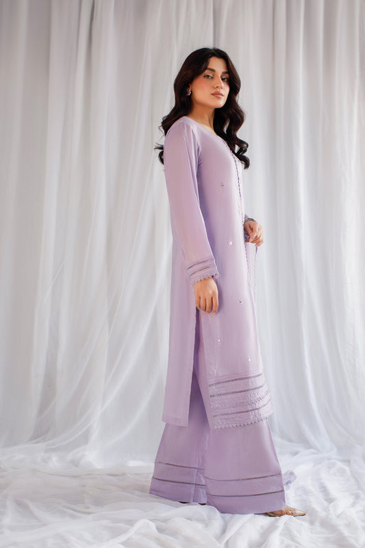 Evening Glow | 3-Piece Lawn Suit  With Mirror Work