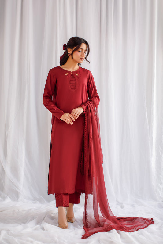 Ethereal Essence | Classic Solid 3-Piece Lawn Suit