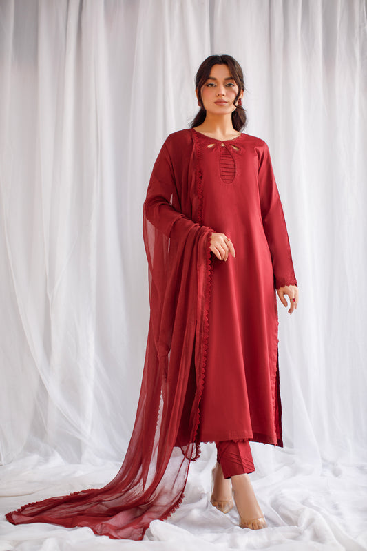 Ethereal Essence | Classic Solid 3-Piece Lawn Suit