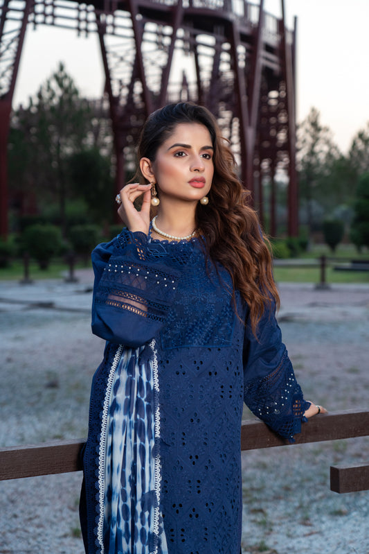 Indigo - Unstitched 3-Piece Lawn Suit